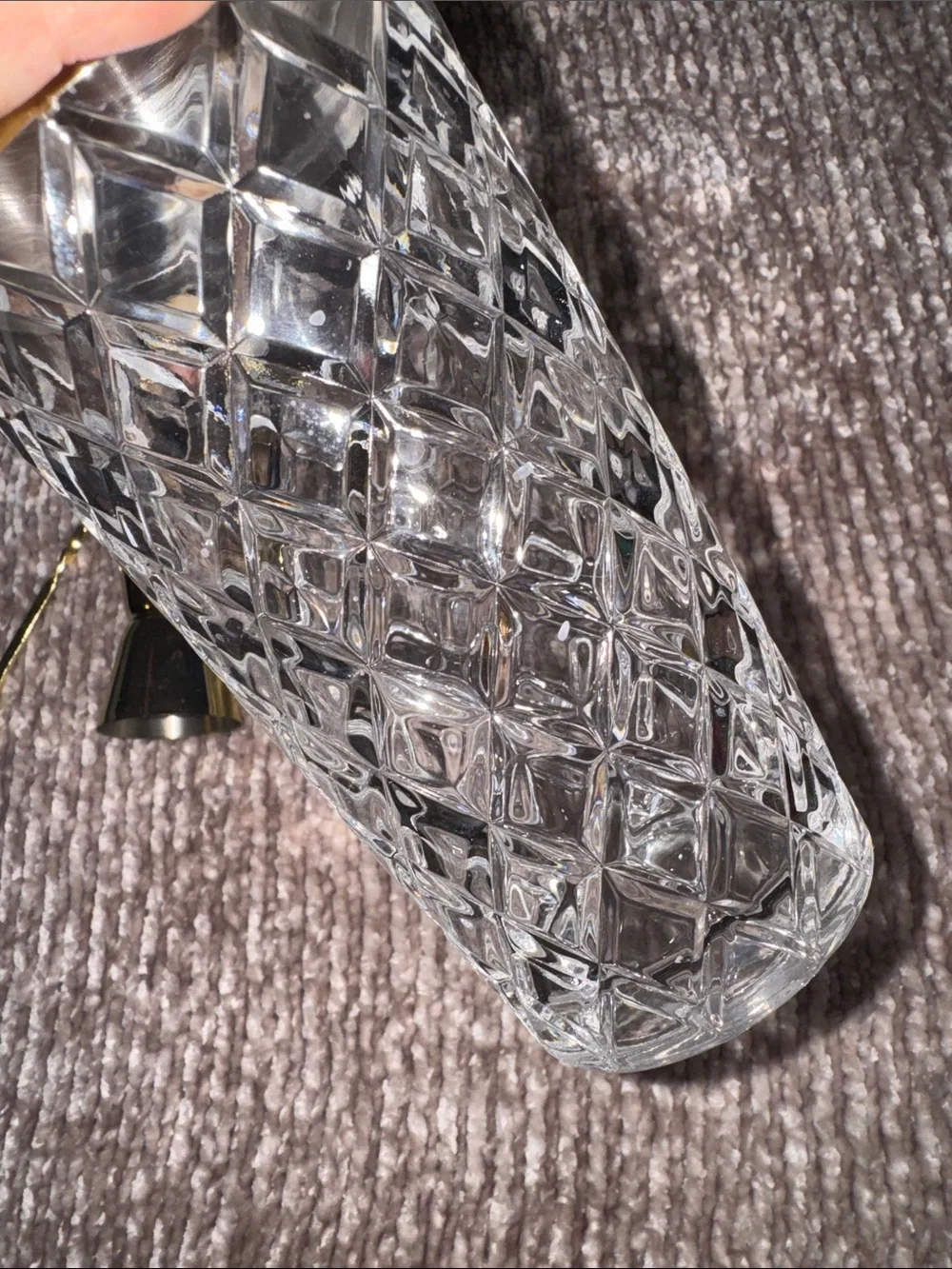 Gold Glass Cocktail Shaker Set with Bar Spoon and Jigger